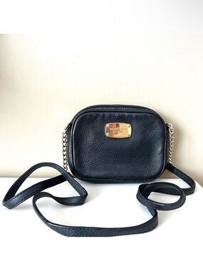 Michael Kors Black Pebbled Leather Crossbody